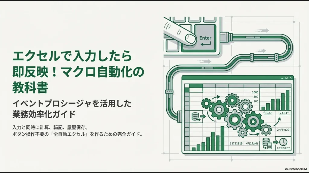 エクセル自動化マクロの全体像と入力反映のイメージ