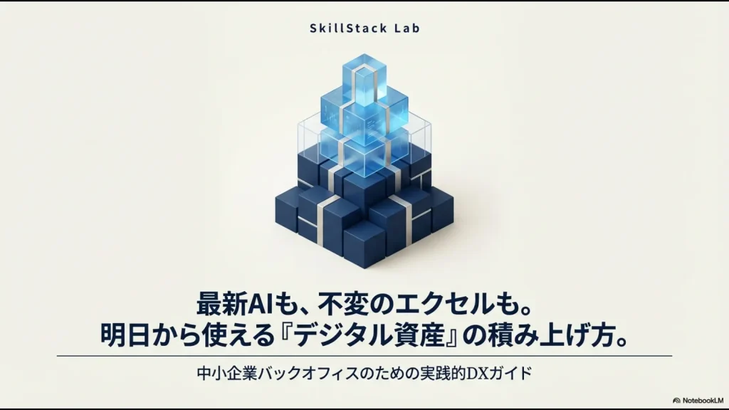 最新AIとExcelを積み上げ、中小企業のデジタル資産を構築するSkillStack Labのメインビジュアル