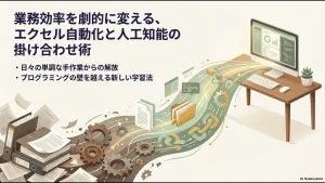 業務効率を劇的に変えるエクセル自動化と人工知能の掛け合わせ術のタイトルスライド