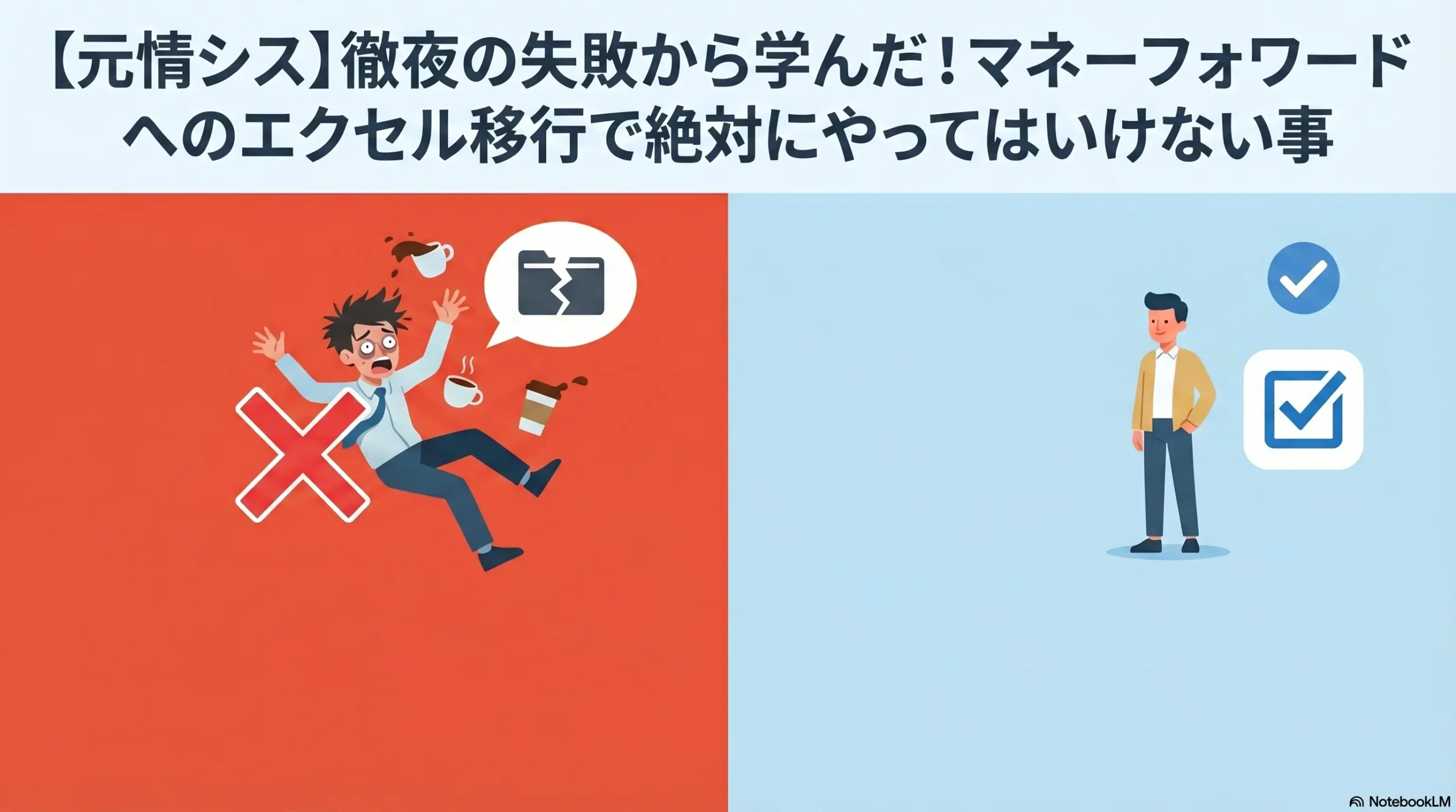 【元情シス】徹夜の失敗から学んだ！マネーフォワードへのエクセル移行で絶対にやってはいけない事