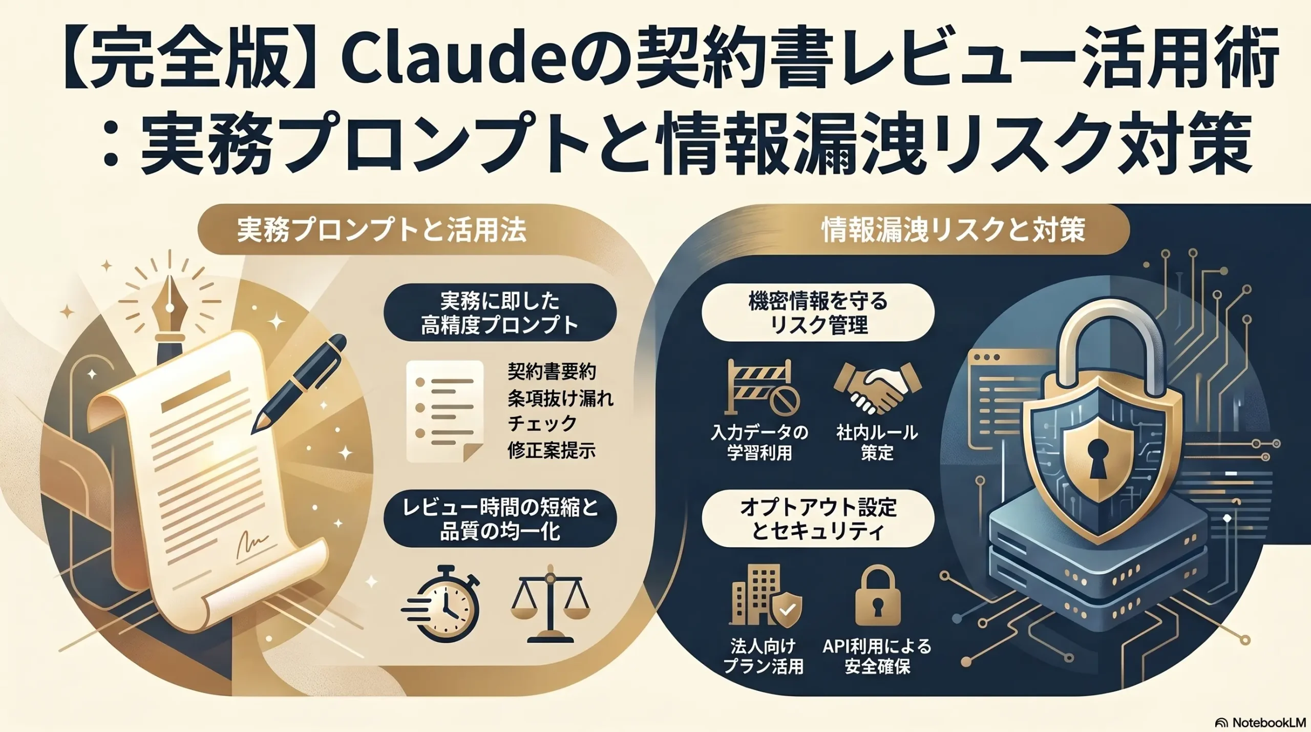 【完全版】Claudeの契約書レビュー活用術：実務プロンプトと情報漏洩リスク対策