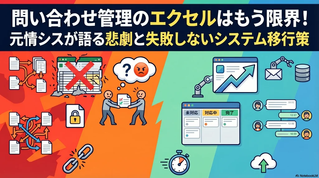 問い合わせ管理のエクセルはもう限界！元情シスが語る悲劇と失敗しないシステム移行策