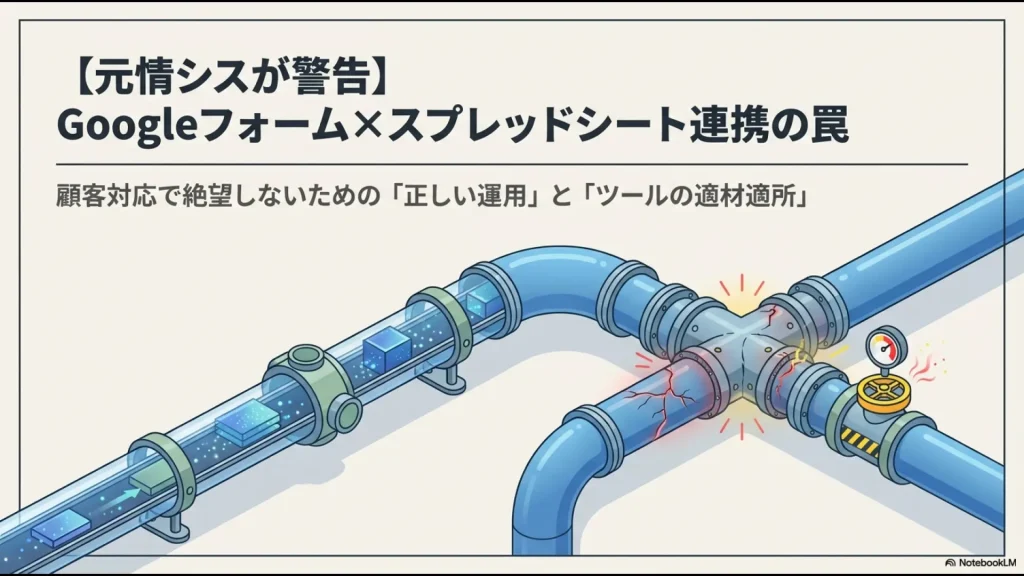 元情シスが警告するGoogleフォームとスプレッドシート連携の罠と正しい運用の解説スライド