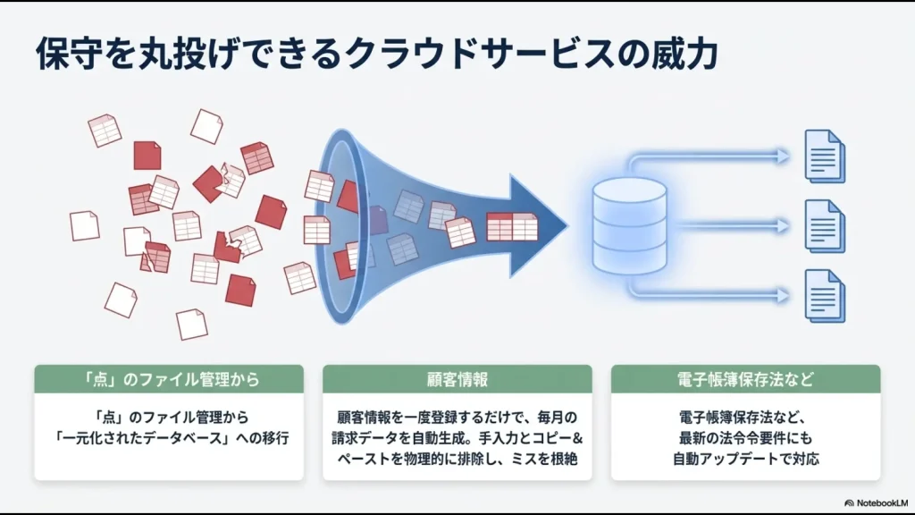 不要な手順をシステム化しても無駄であり、導入を機に無駄な確認作業やハンコリレーを廃止し、プロセスを標準化することを推奨するスライド
