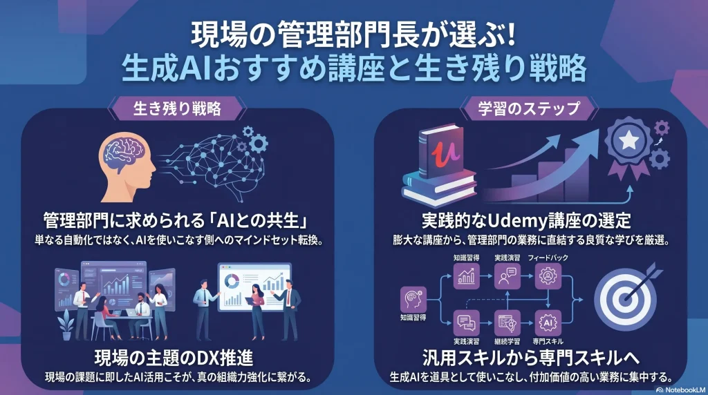 現場の管理部門長が選ぶUdemy生成AIおすすめ講座と生き残り戦略