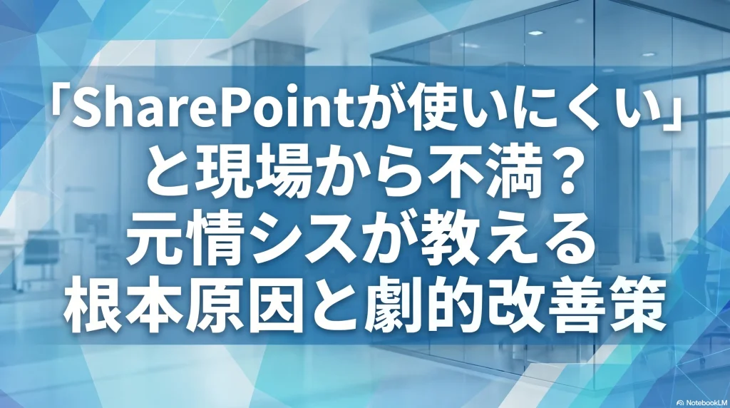 「SharePointが使いにくい」と現場から不満？元情シスが教える根本原因と劇的改善策