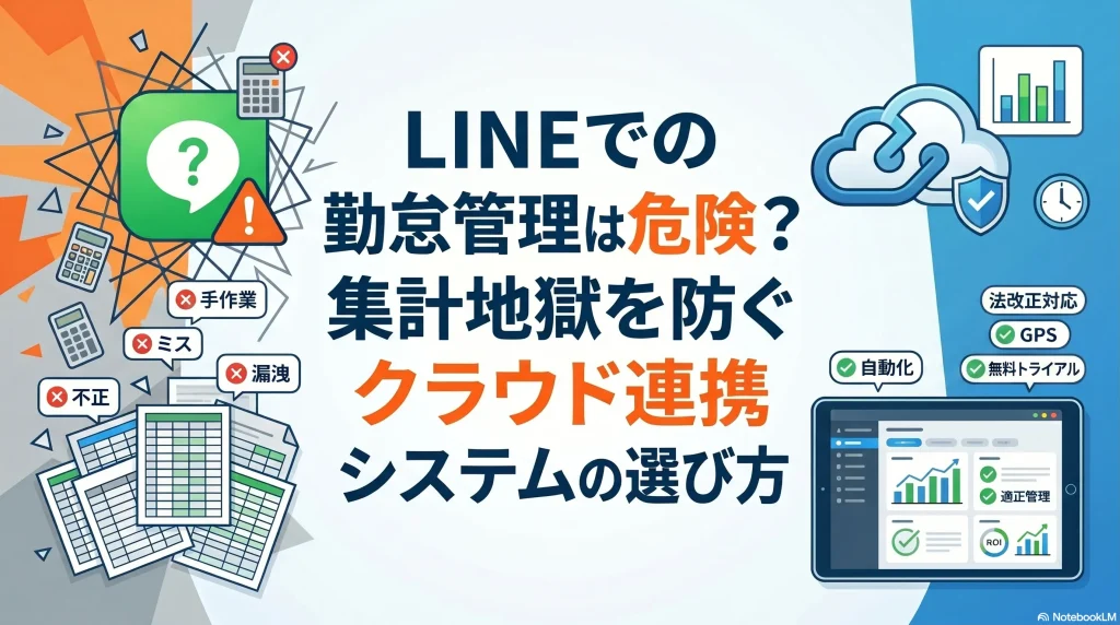 LINEでの勤怠管理は危険？集計地獄を防ぐクラウド連携システムの選び方