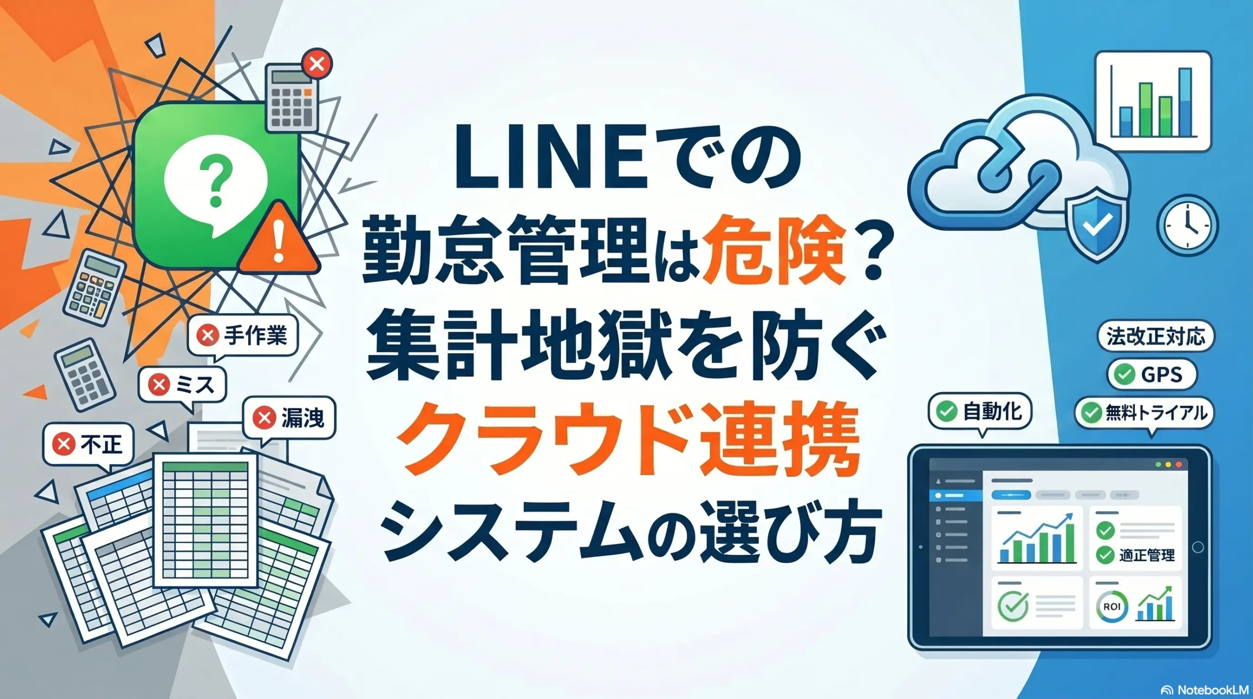 LINEでの勤怠管理は危険？集計地獄を防ぐクラウド連携システムの選び方