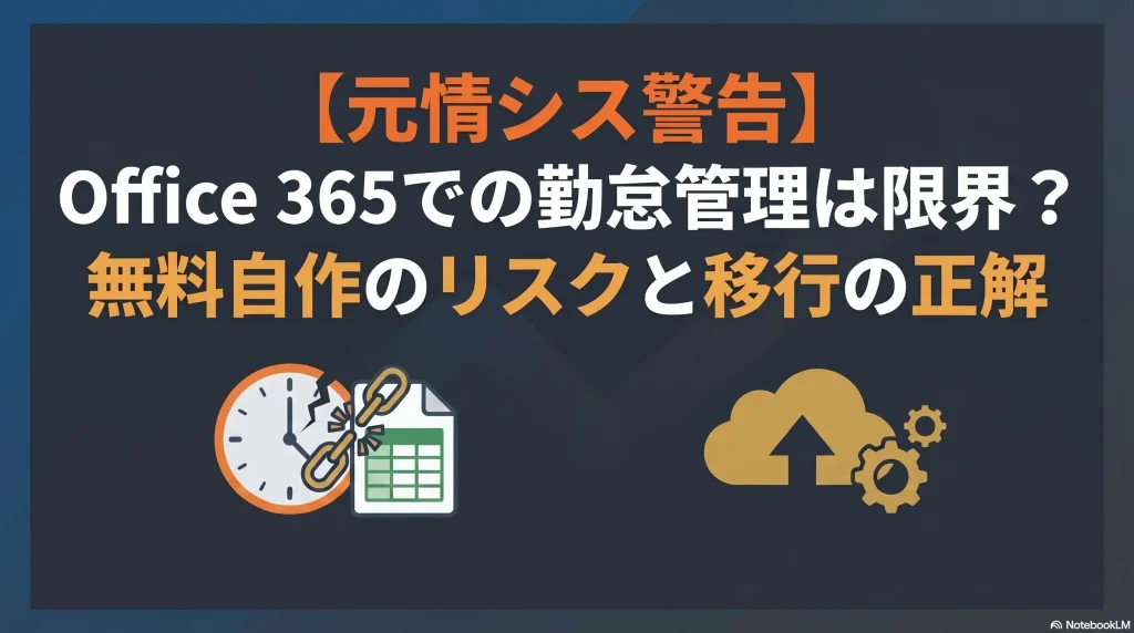 【元情シス警告】Office-365での勤怠管理は限界？無料自作のリスクと移行の正解