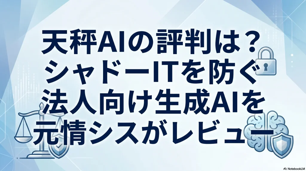 天秤AIの評判は？シャドーITを防ぐ法人向け生成AIを元情シスがレビュー
