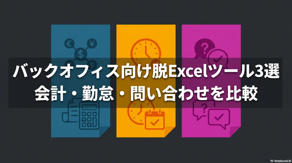 バックオフィス向け脱Excelツール3選｜会計・勤怠・問い合わせを比較