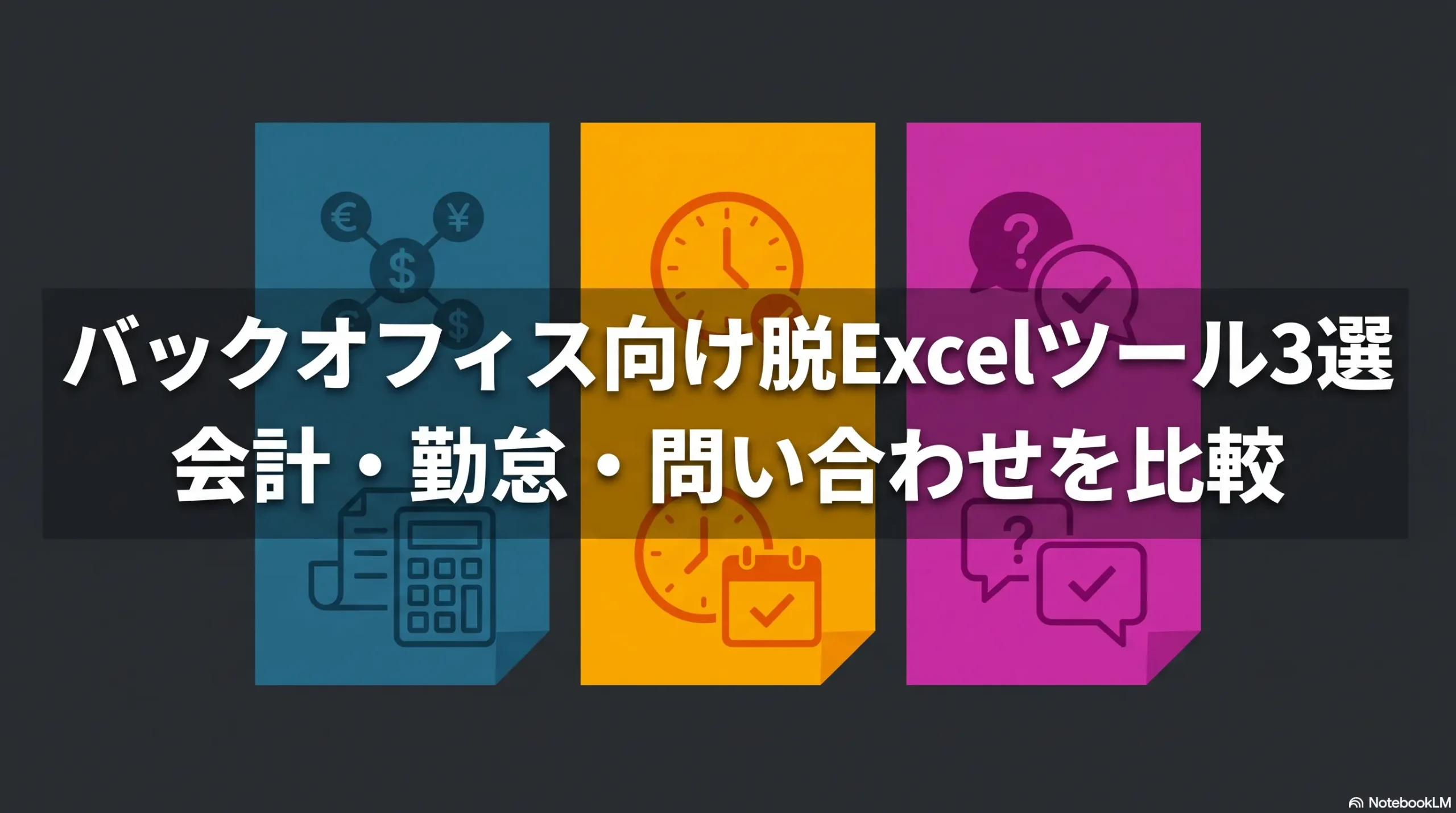 バックオフィス向け脱Excelツール3選｜会計・勤怠・問い合わせを比較