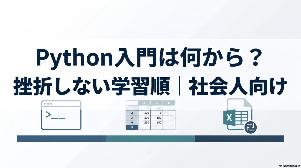 Python入門は何から？挫折しない学習順｜社会人向け