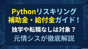 Pythonリスキリング補助金・給付金ガイド！独学や転職なしは対象？元情シスが徹底解説