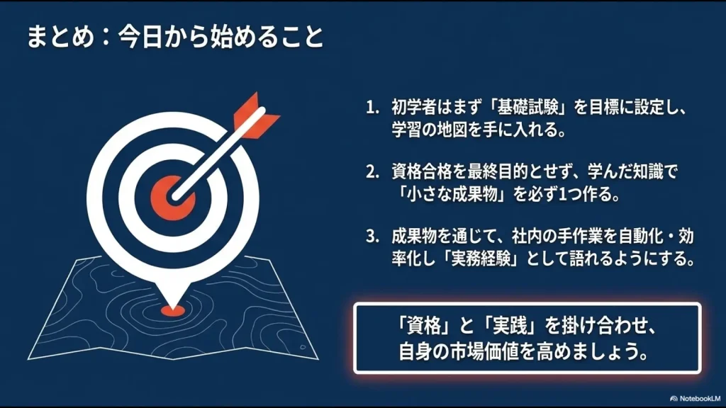 Python初心者が基礎試験を目標に学び、小さな成果物を作り、業務自動化の実務経験へつなげる行動方針