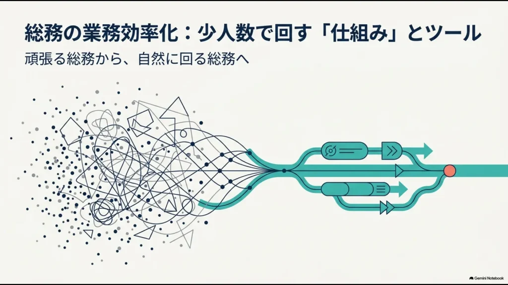 総務の業務効率化で少人数でも回る仕組みとツールの全体像